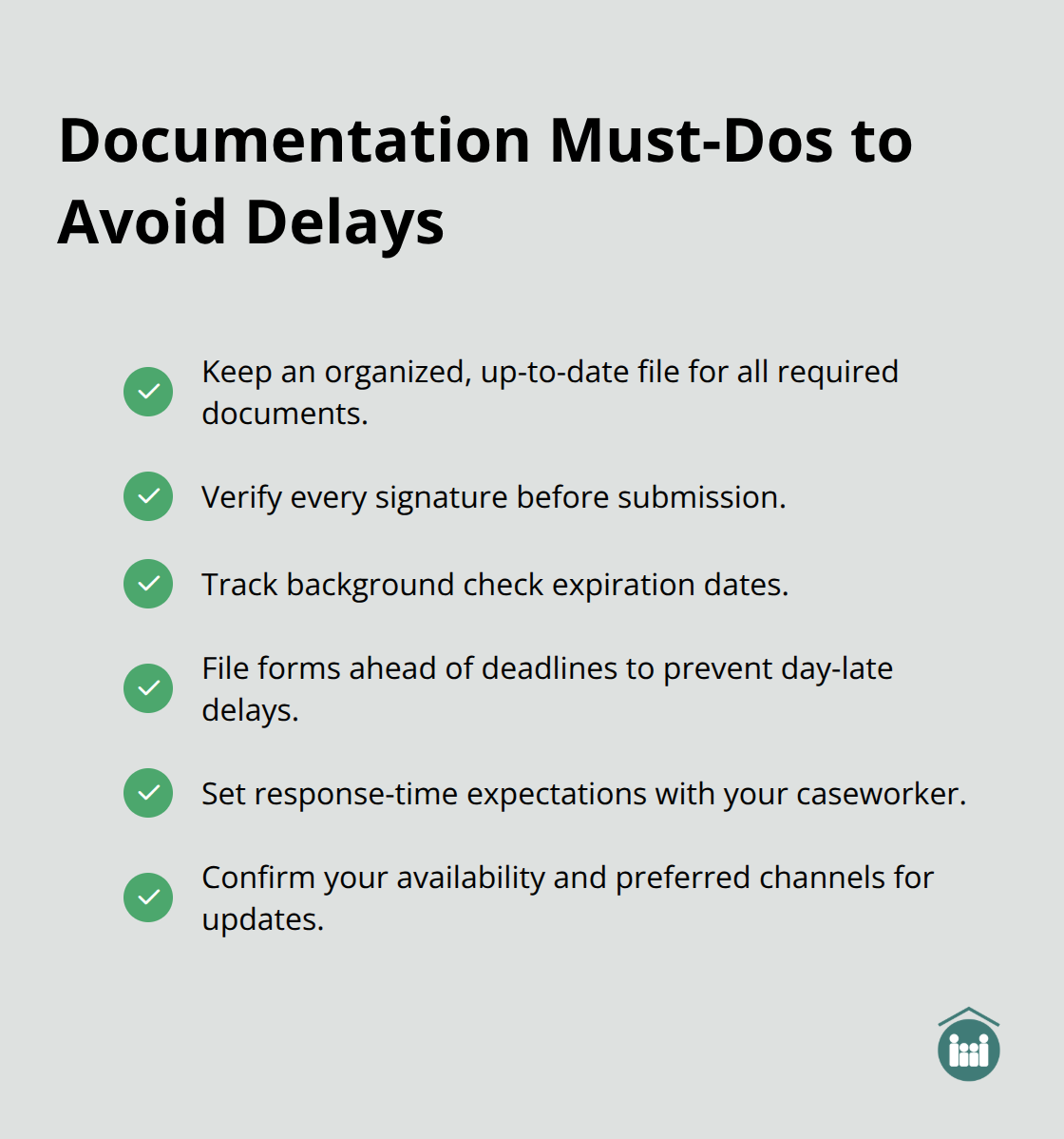 Checklist of actions to keep Florida adoption paperwork compliant and on time - Adoption matching Florida