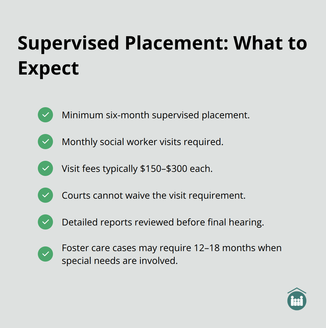 Checklist of supervised placement requirements and timelines in Florida adoptions - adoption process timeline