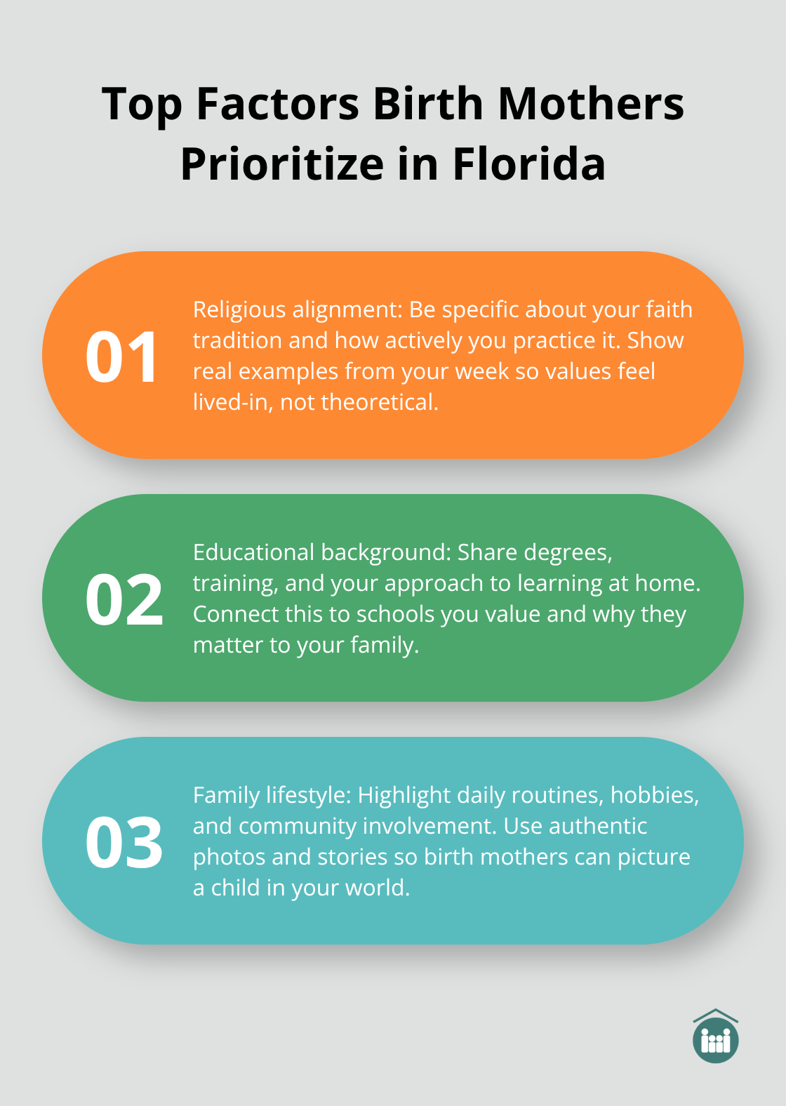 Three most important factors birth mothers consider when choosing a family in Florida. - Birth mother Florida match