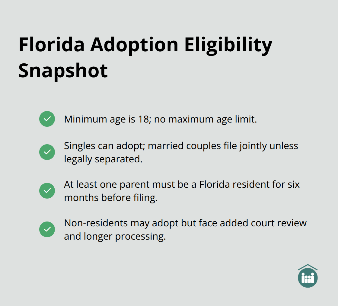 Key Florida adoption eligibility requirements at a glance for prospective parents