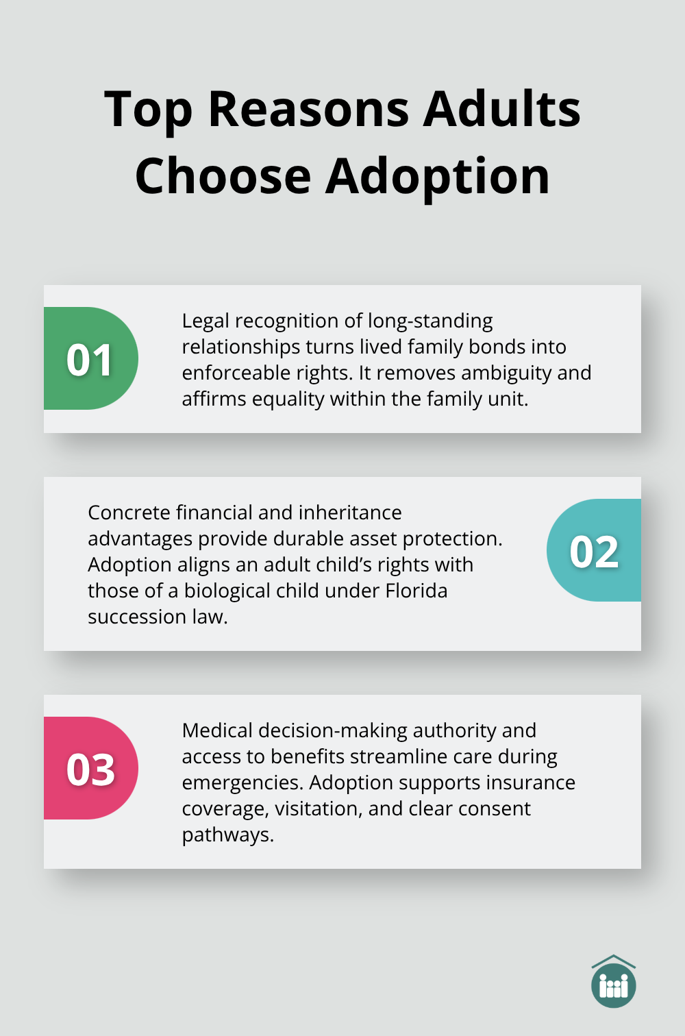 Three core reasons adults pursue adoption in Florida, explained clearly.