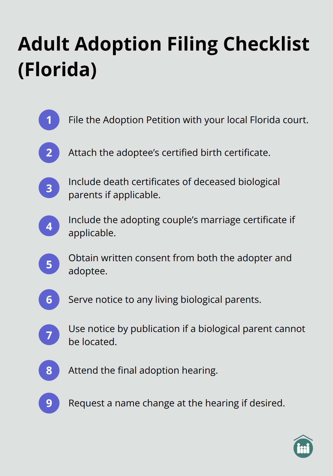 Step-by-step checklist for filing an adult adoption in Florida. - why would you adopt an adult